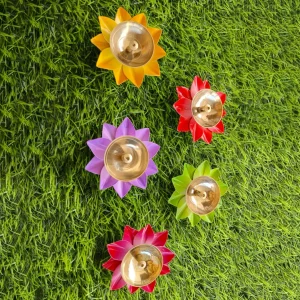 Brass Lotus Diya Multi Colour Brass Lotus Diya Multi Colour
