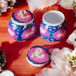 Dark Blue Pichwai Jar with Cow Designs Dark Blue Pichwai Jar with Cow Designs