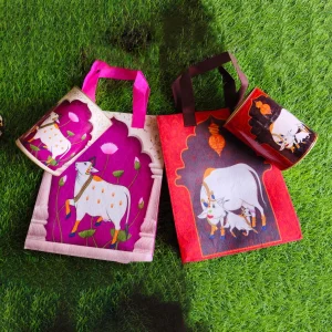 Felt bags combo with matching cardboard Tin boxes Felt bags combo with matching cardboard Tin boxes