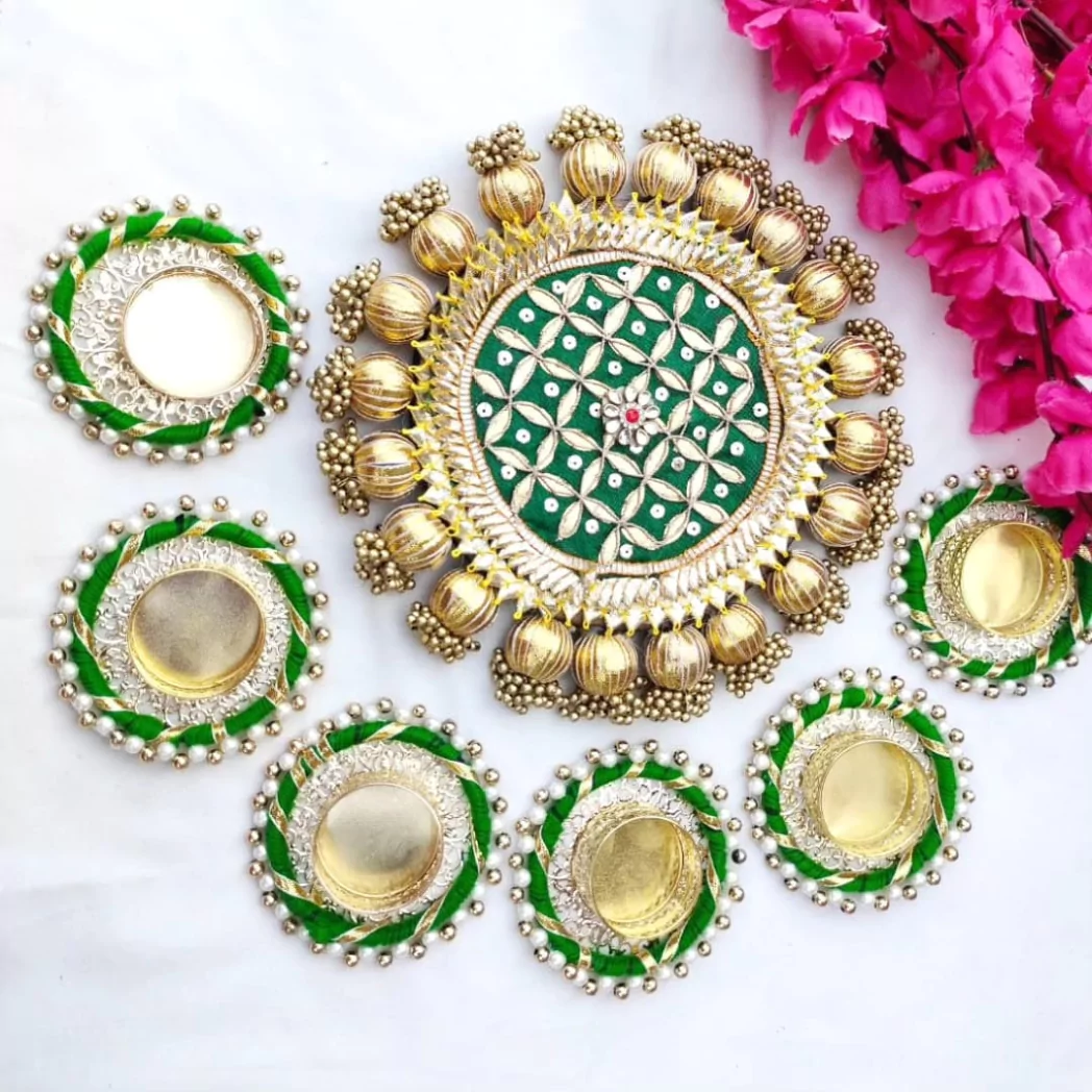 Gota Rangoli with Pretty T-light Set Gota Rangoli with Pretty T-light Set