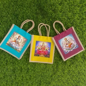 Jute bags with Goddess Lakshmi Mixed Designs Jute bags with Goddess Lakshmi Mixed Designs