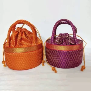 Korai Brocade Potli 7*5*5 Inches Korai Brocade Potli 7*5*5 Inches