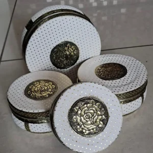 Meenakari Lunch Box in a Striking White Meenakari Lunch Box in a Striking White