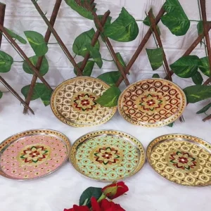 Meenakari Multi Colour Stainless Steel Plate Meenakari Multi Colour Stainless Steel Plate
