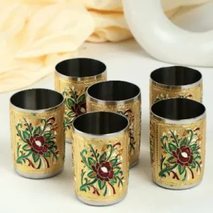 Meenakari Steel Glass Meenakari Steel Glass