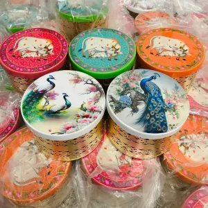 Mixed Prints Pichwai Metal Boxes Mixed Prints Pichwai Metal Boxes