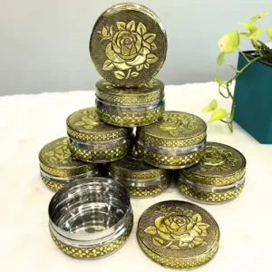 Oxidised Meenakari Rose Boxes Oxidised Meenakari Rose Boxes