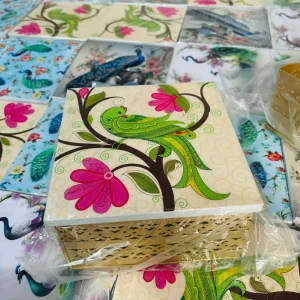 Peacock and Parrot Prints Metal Boxes Peacock and Parrot Prints Metal Boxes