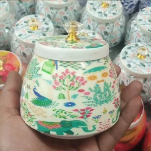 Pichwai Jars with Mixed Animals and Floral Design Pichwai Jars with Mixed Animals and Floral Design