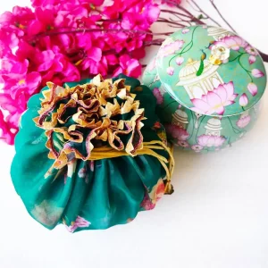 Pichwai Combo 5-pichwai Matki Jar with Wrap Potli Pichwai Combo 5-pichwai Matki Jar with Wrap Potli