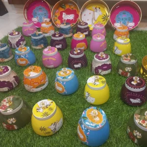 Pichwai jars Mixed prints Pichwai jars Mixed prints