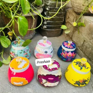 Pichwai Jars with Mixed Prints Pichwai Jars with Mixed Prints