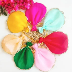 Potli Bag - Pearl Handle with Golden Lace Potli Bag - Pearl Handle with Golden Lace