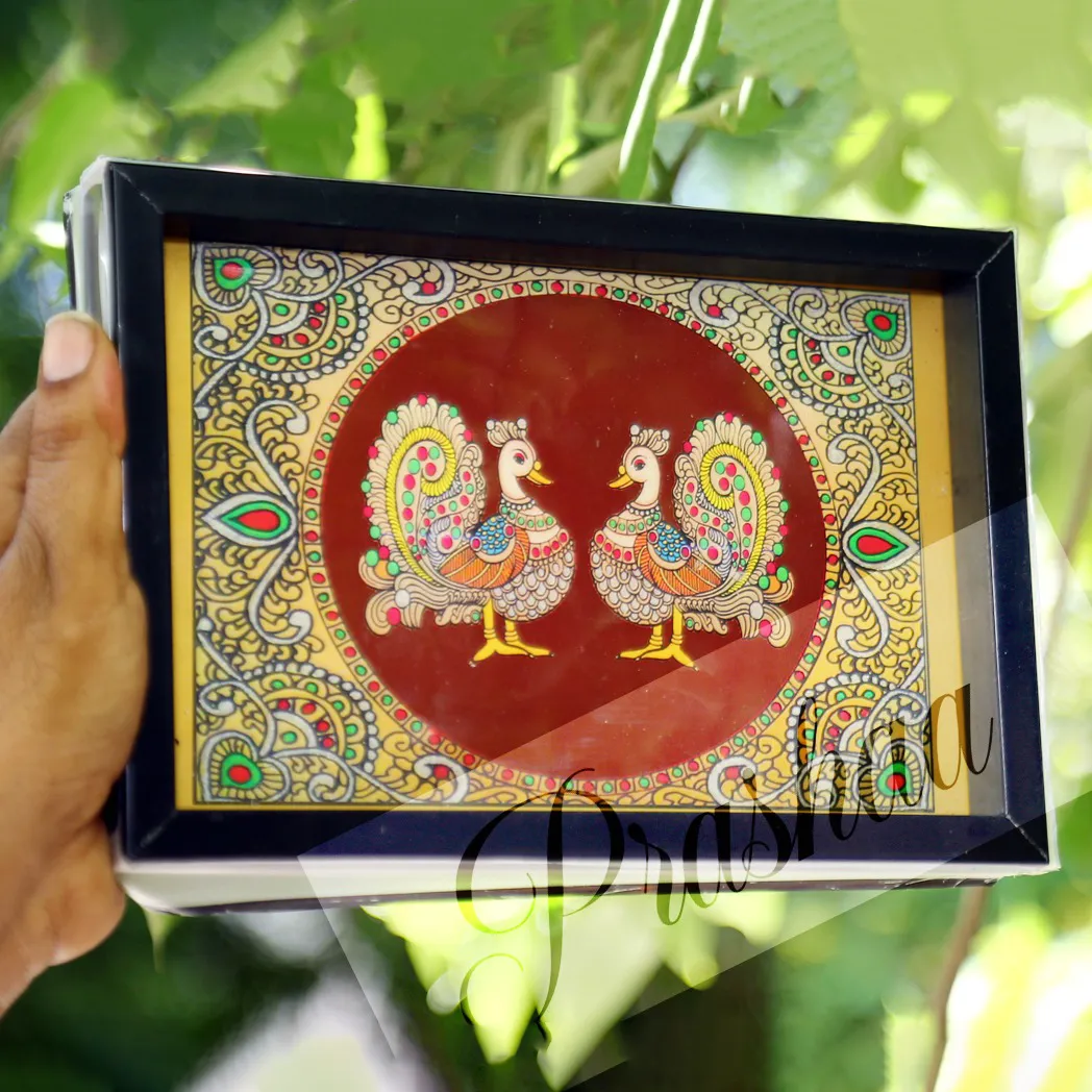 Red Twin Peacock Thamboolam Trays Red Twin Peacock Thamboolam Trays