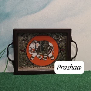 Reverse Glass Acrylic trays - Orange Elephant Reverse Glass Acrylic trays - Orange Elephant