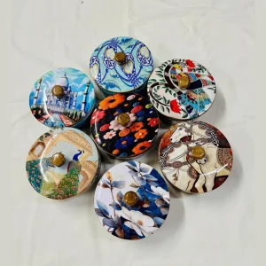 Wooden Boxes Mixed Prints with Enamel Finish Wooden Boxes Mixed Prints with Enamel Finish