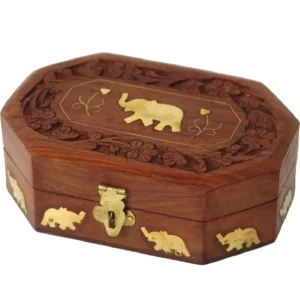 Beautifully Crafted Wooden Hexagonal Jewellery Box Beautifully Crafted Wooden Hexagonal Jewellery Box