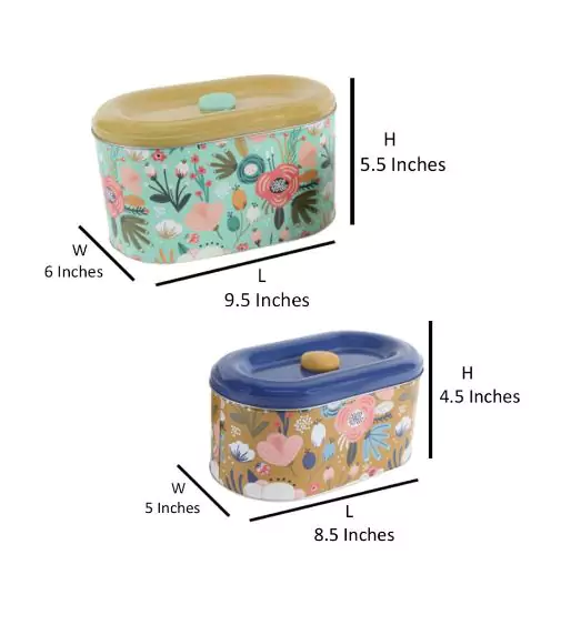 Metal Oval Box: Set of Two Metal Oval Box: Set of Two