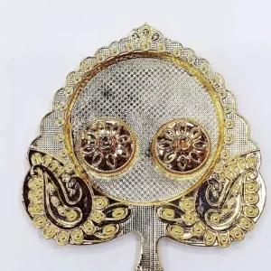 Golden Color Kumkum Haldi Platter Golden Color Kumkum Haldi Platter
