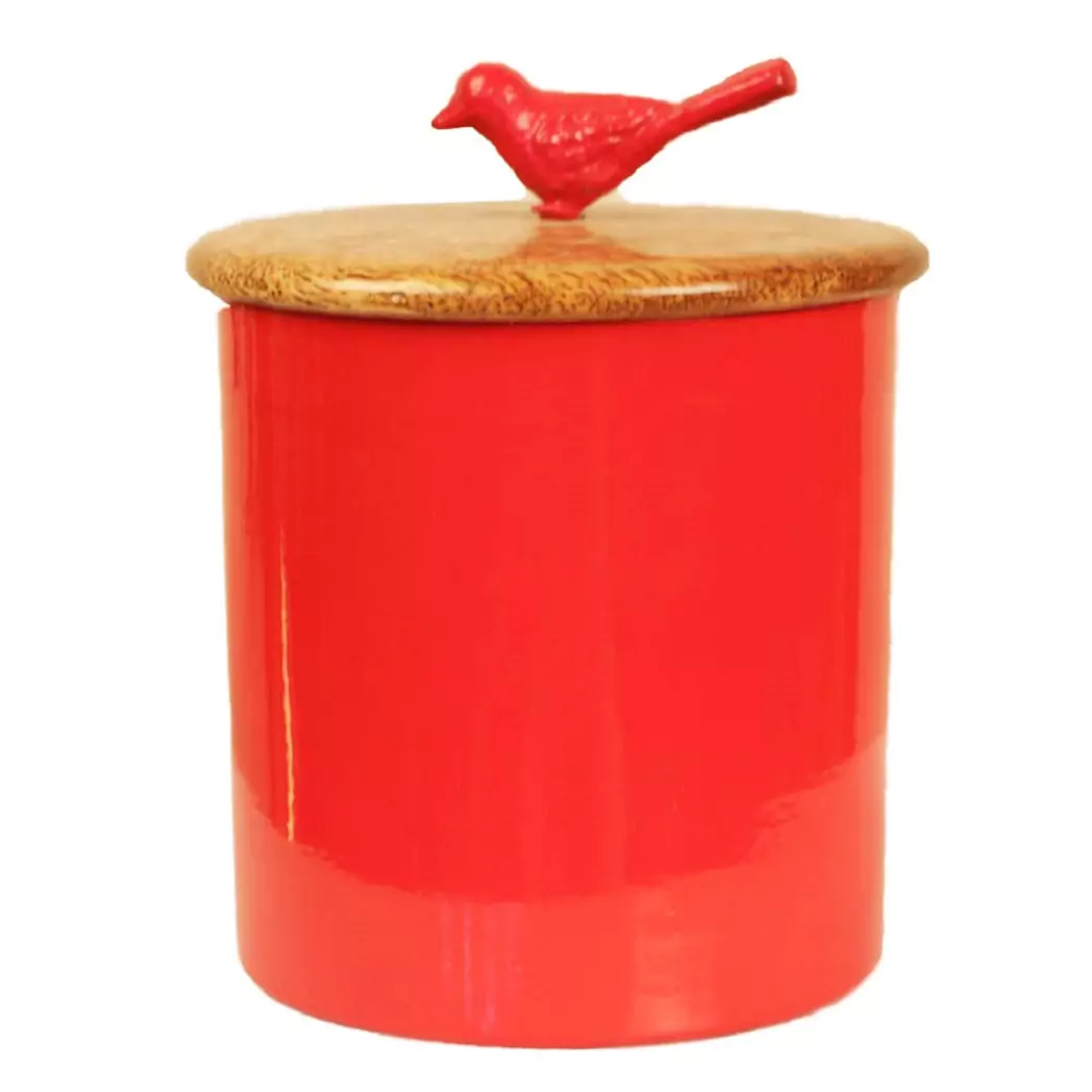 Beautiful Red and Wood Container Beautiful Red and Wood Container