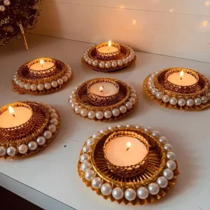 Pearl T-light Diya Pearl T-light Diya